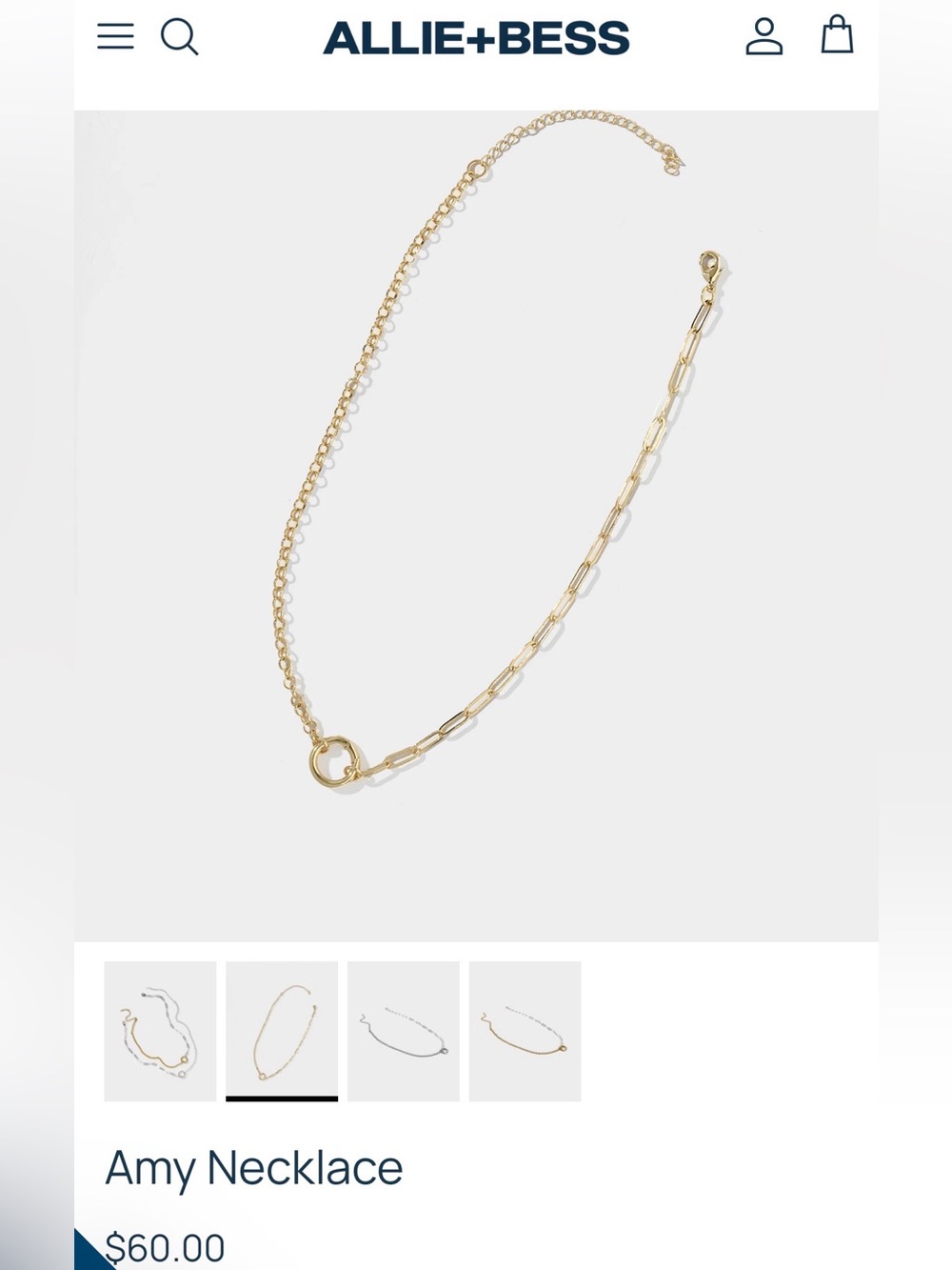 Amy Chain Necklace + Silver 🦋 Charm